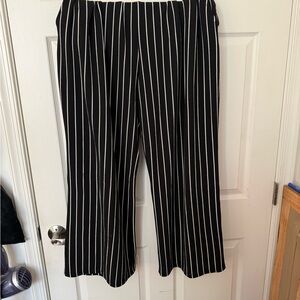 Terra & Sky Striped Wide Leg Pants in Black and White